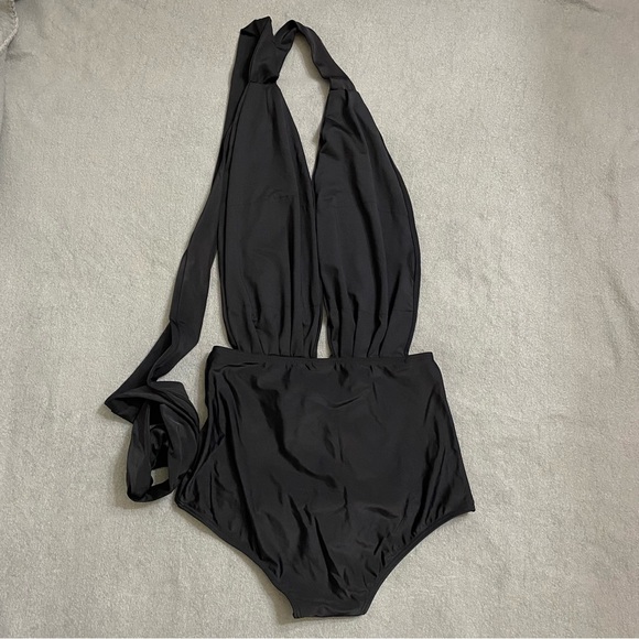 COCOSHIP Retro One Piece Backless Swimsuit High Waisted Tie back Size 6 Medium - Picture 2 of 12